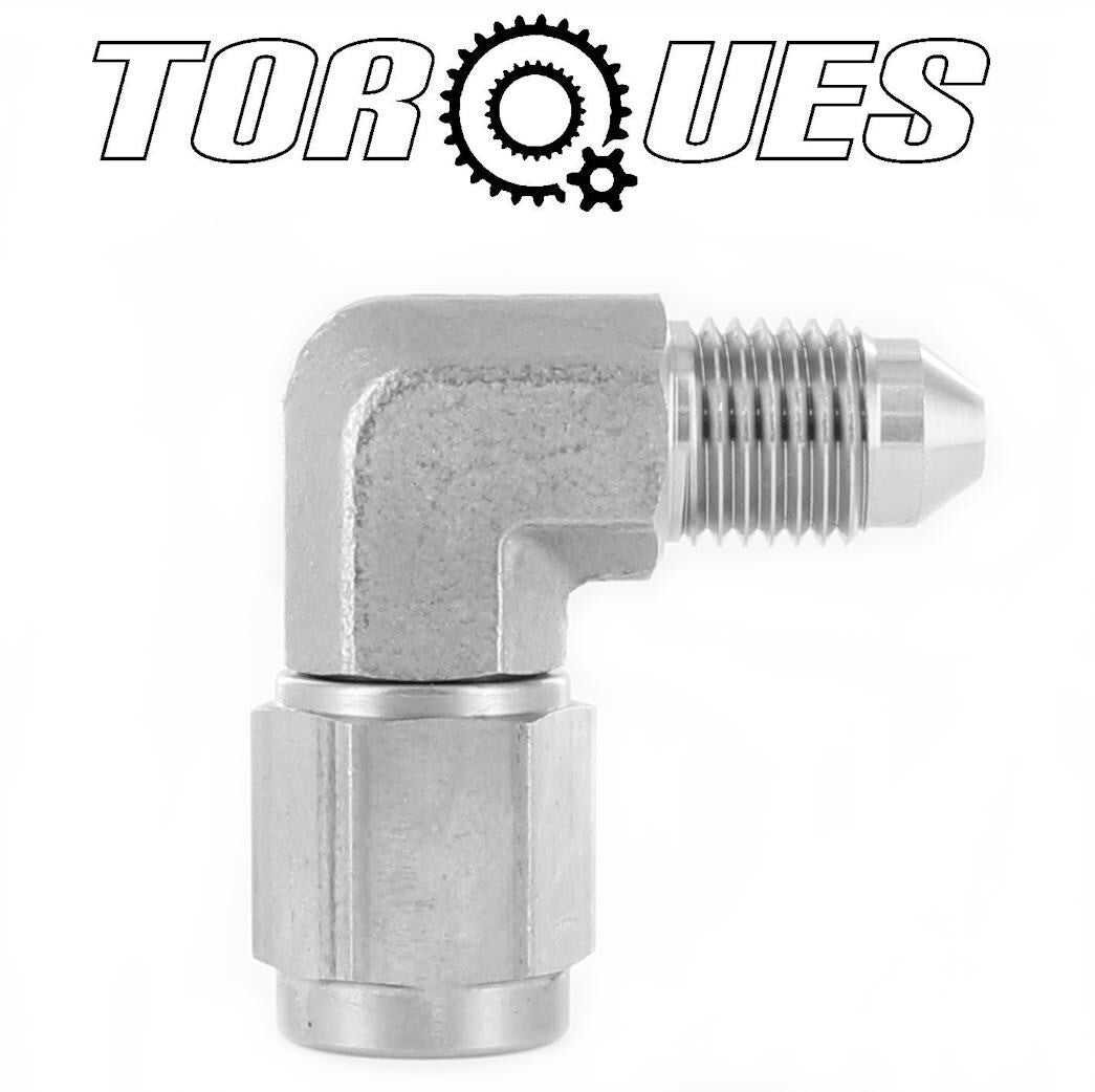 An -3 (3an) 90 Degree Male to Female Forged Stainless Steel Adapter