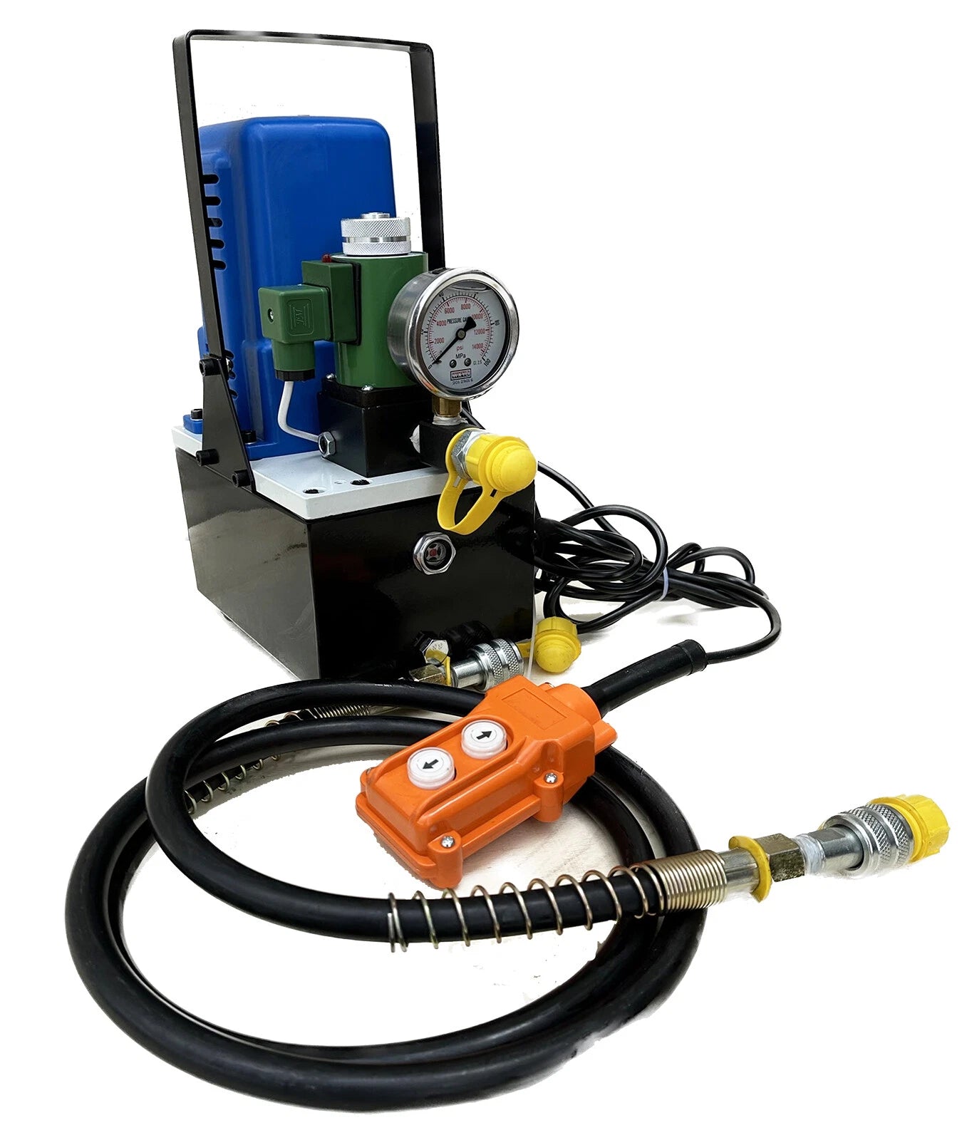 10000PSI Electric Cylinder Hydraulic Pump 600W Solenoid Valve Single