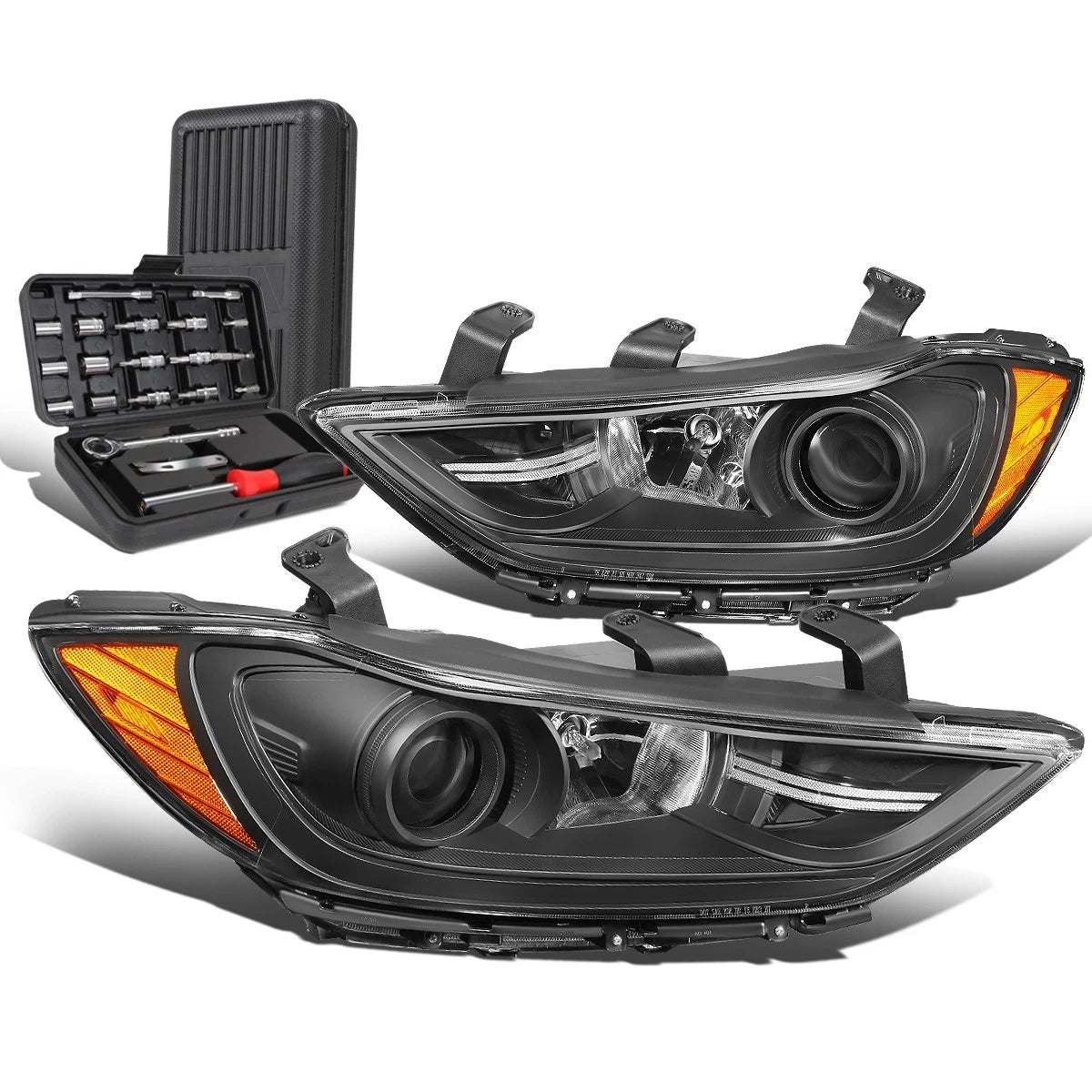 For 2017-2018 Elantra Pair Black/amber Signal | Built Supply Co
