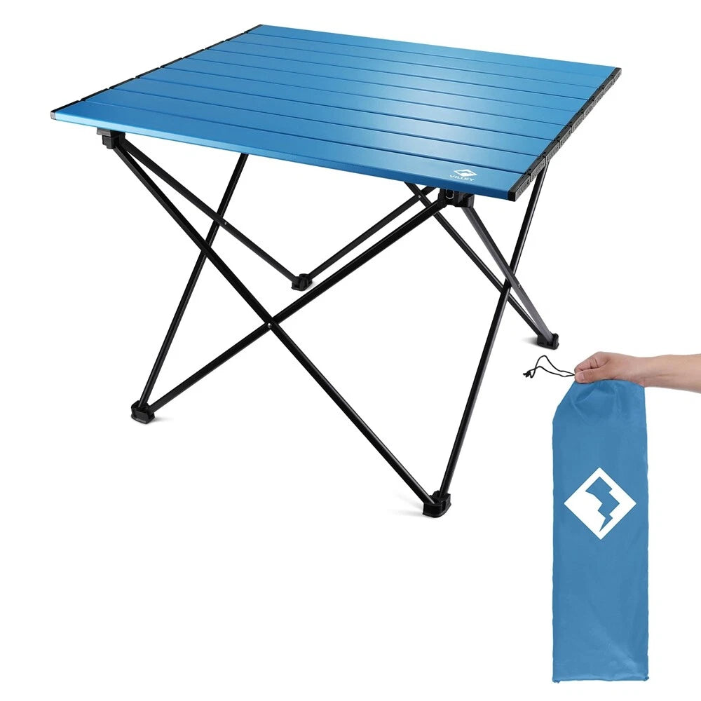 Villey 16" Camping Side Table Ultralight Aluminum Portable Folding