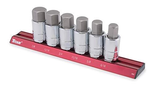 Titan 6-Piece 1/2-Inch Drive SAE Hex Bit Set by Titan