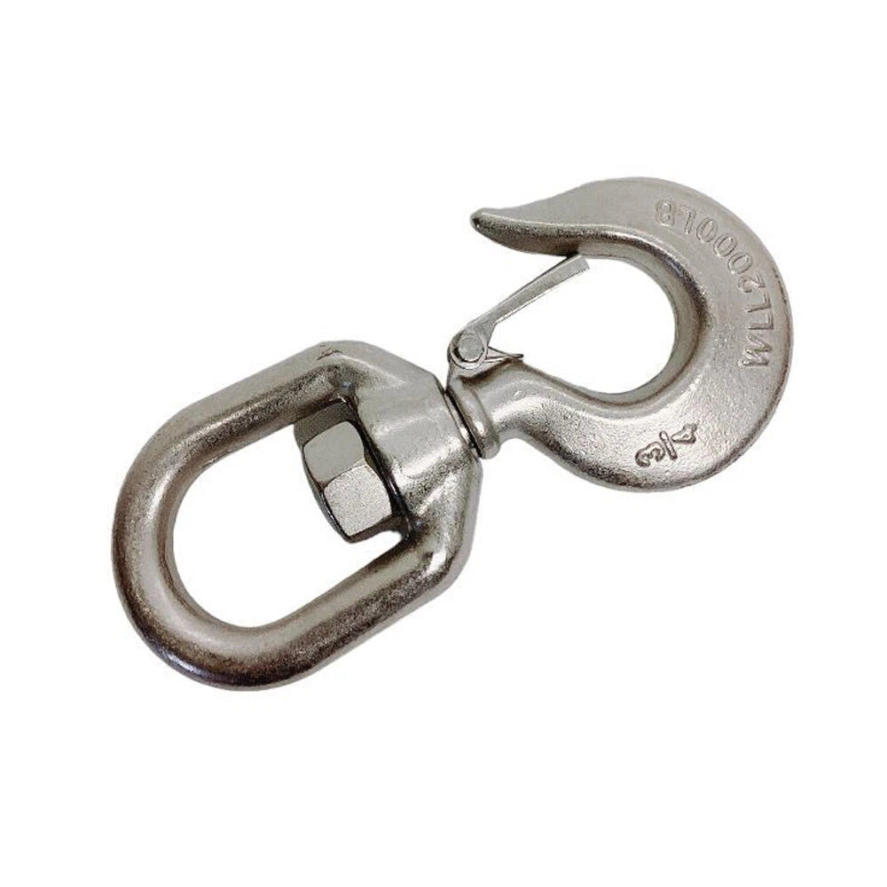 Stainless Steel T316 Drop Forged Swivel Hook Lifting Hook, 2000 Lbs