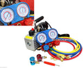 Combo 3CFM 1/4hp Rotary Vacuum Pump & HVAC Manifold Gauge Set R134 R22 R12 R410a