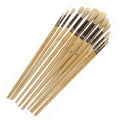 12pc ROUND TIP 13" LONG ARTIST PAINT BRUSH BRUSHES SET OIL/WATER BASE PTC-582Ope