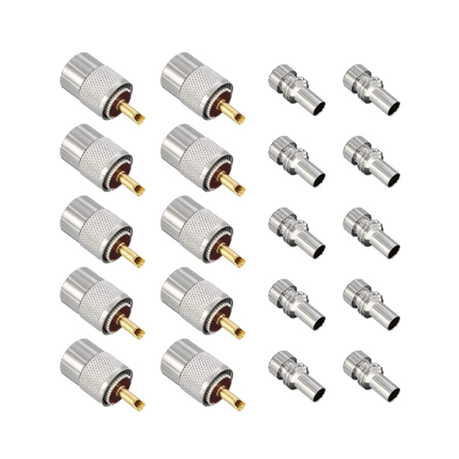 Pl259 Uhf Male Connectors W/ug176 Reducers For Rg58 Rg59 Lmr400