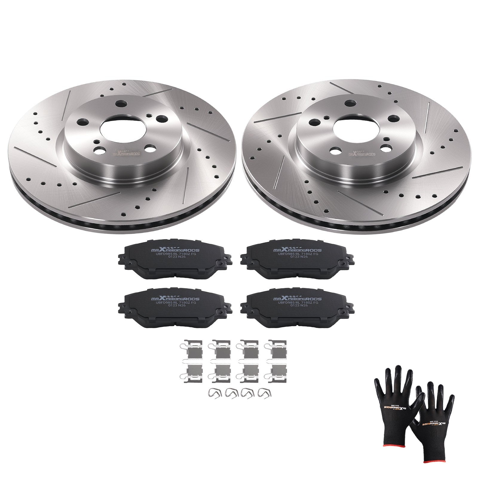 Front Disc Brake Rotors Ceramic Pads for Pontiac Vibe/Scion xD/Toyota