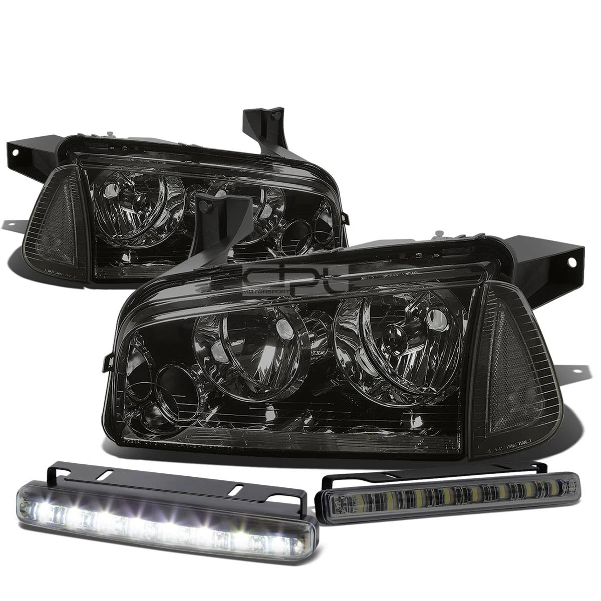 Smoked Housing Clear Lens Headlight+corn<wbr/>er+LED | Built Supply Co