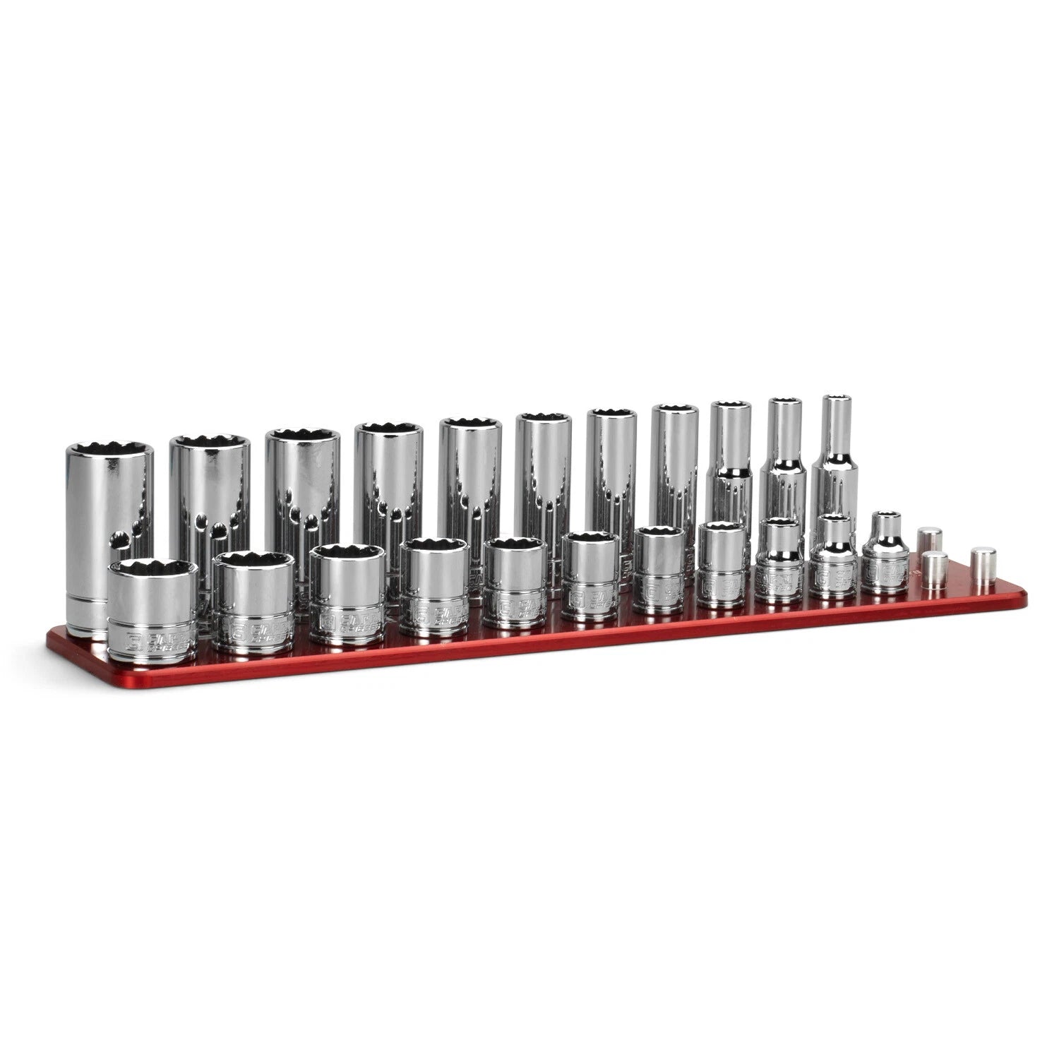 Capri Tools 3/8 In. Drive 12-point Socket Set W. Rail, Sae, 22-piece