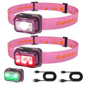 EverBrite 2Pack Rechargeable LED Headlamp 120° Adjustable Headlight 5