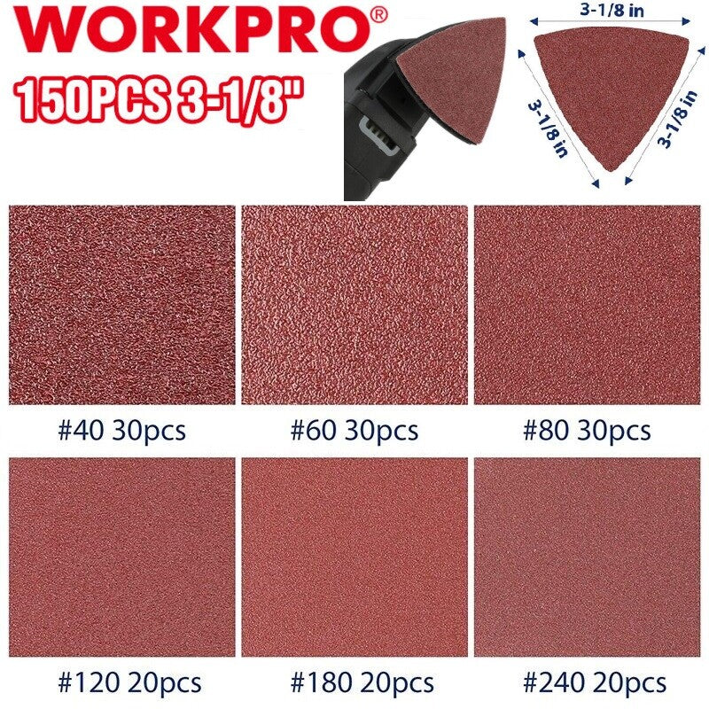 WORKPRO Triangle Sanding Pads 150PCS by WORKPRO