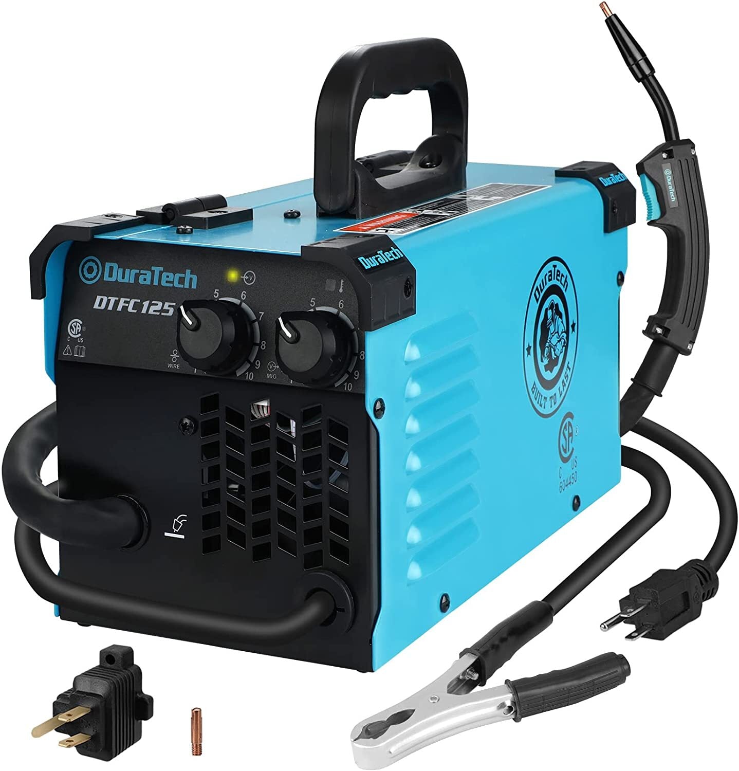 DURATECH 125A MIG Welder, Flux Core Welder Gasless MIG Welding Machine 120V FC