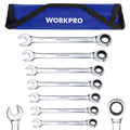 7PC Ratcheting Combination Wrench Set Combo Wrench 8mm-17mm Metric Roll Up Pouch