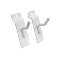 1" Slatwall Hook Panel Display Hooks, 1/4" Thickness Metal, White -