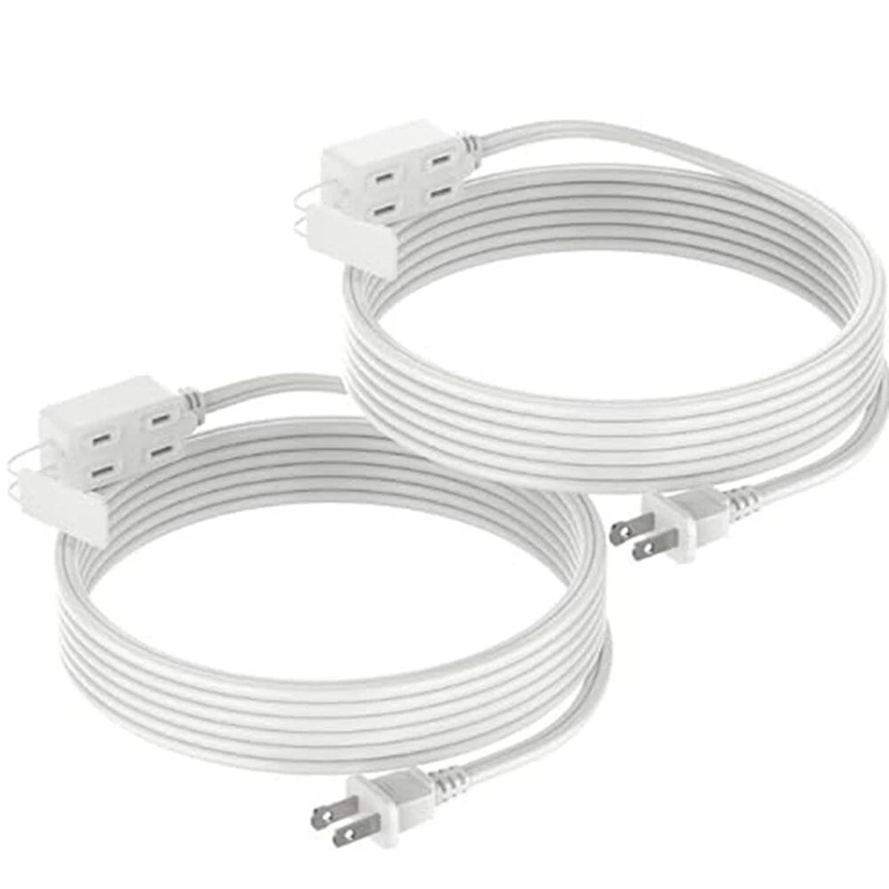 12ft Extension Cord Multiple Outlets 2 Prong Plugs 13amps 16gauge