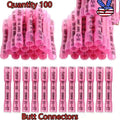 Awg 16-22 Gauge Heat Shrink Butt Wire Connectors Crimp Terminals Red