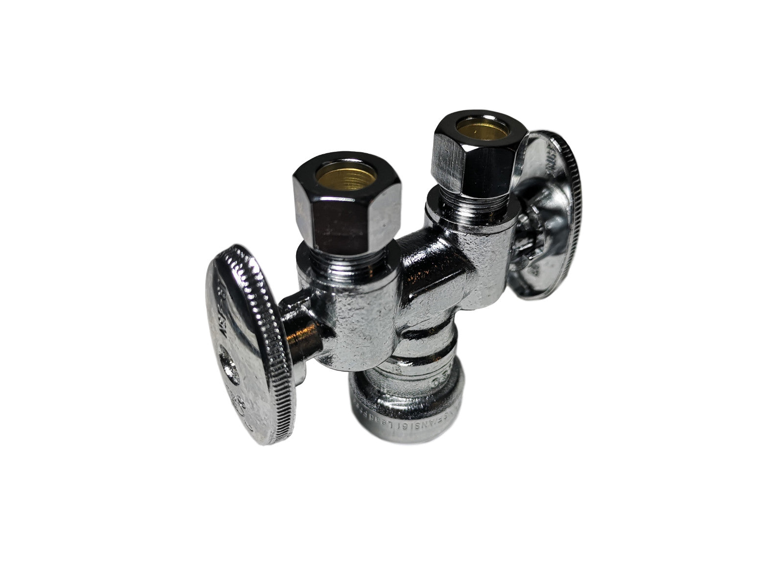 XFITTING 1/2" Push Fit x Dual 3/8" OD Comp Straight Stop Valve 1 Pack