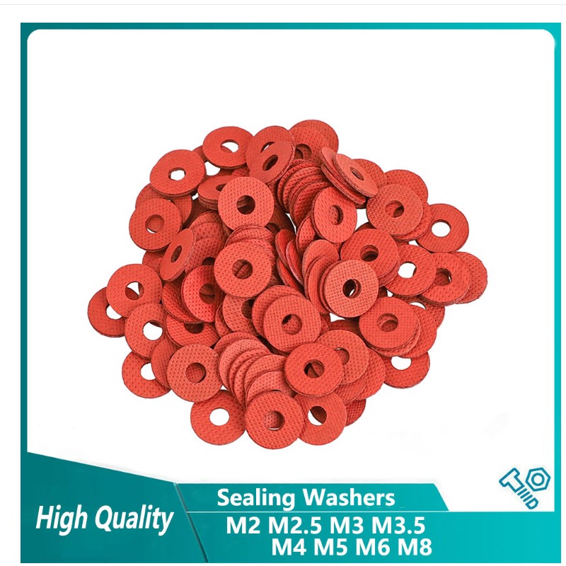 Red Fibre Flat Sealing Washers Metric M2 to M8
