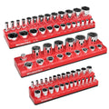 Magnetic Sae Socket Organizer Set 1/4" 3/8" 1/2" Dr For Standard &