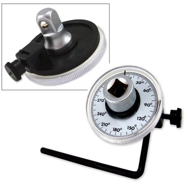 1/2" Dr Torque Angle Gauge Calibrated 360° Rotation Scale Gauge Meter