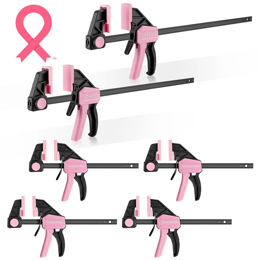 6PACK Bar Clamps for Woodworking F Clamp 4-Pack 6" and 2-Pack 12" Clamp/Spreader