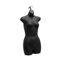 Black Plastic Molded Mannequin Female Woman Hanging Torso Body Shape