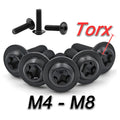 A2 Black Stainless Torx Socket Flanged Screws Set