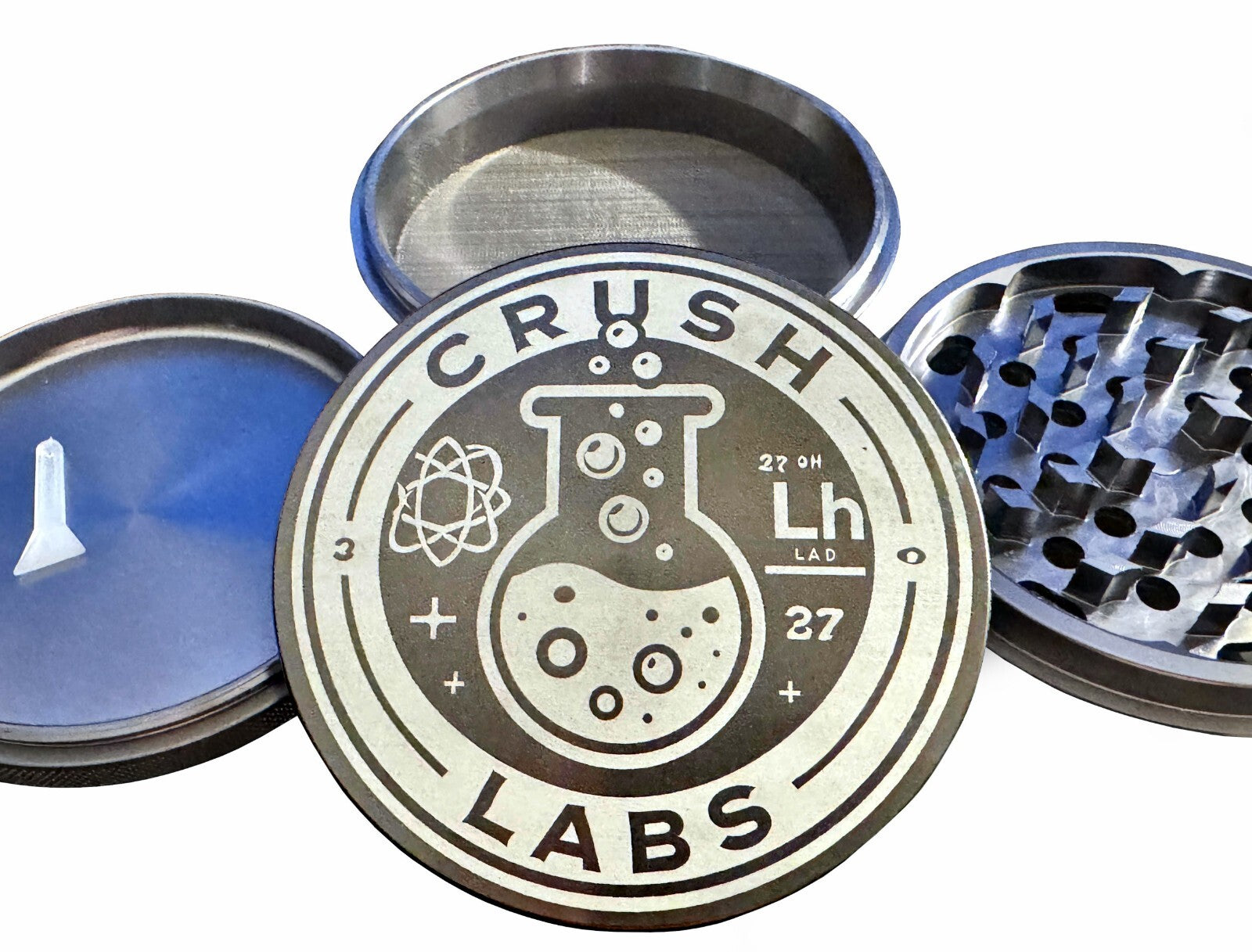 CRUSH LABS 4PC 4"-Inch (100mm) Aluminum Herb Grinder – GUNMETAL