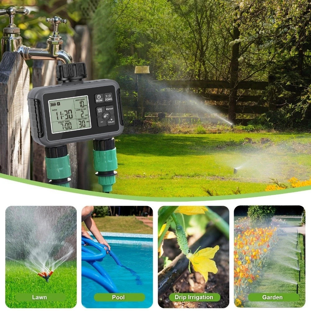 Irrigation Computer 2 Timers Programmable Garden Watering Timer Ipx5
