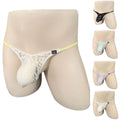 Men's Gay Sheer Lace G String Thong Underwear With Soft Stretch Fabric