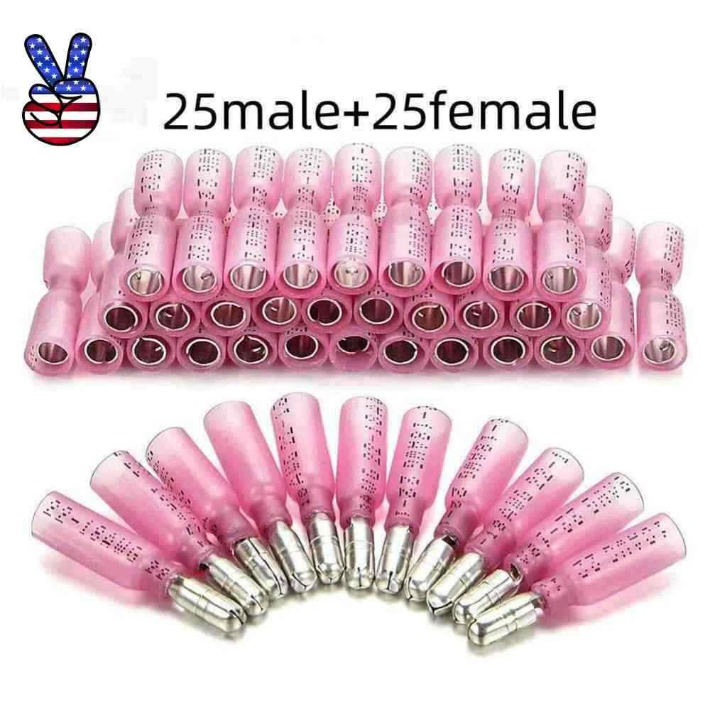 22-16 Awg Heat Shrink Wire Connectors Male Female Bullet Crimp