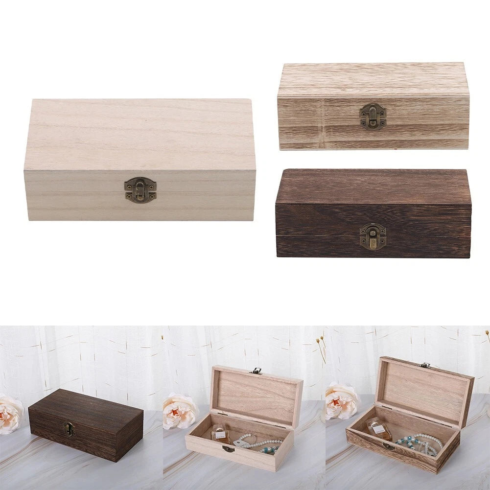 Antique Wooden Clamshell Box Retro Style Storage With A Touch Of
