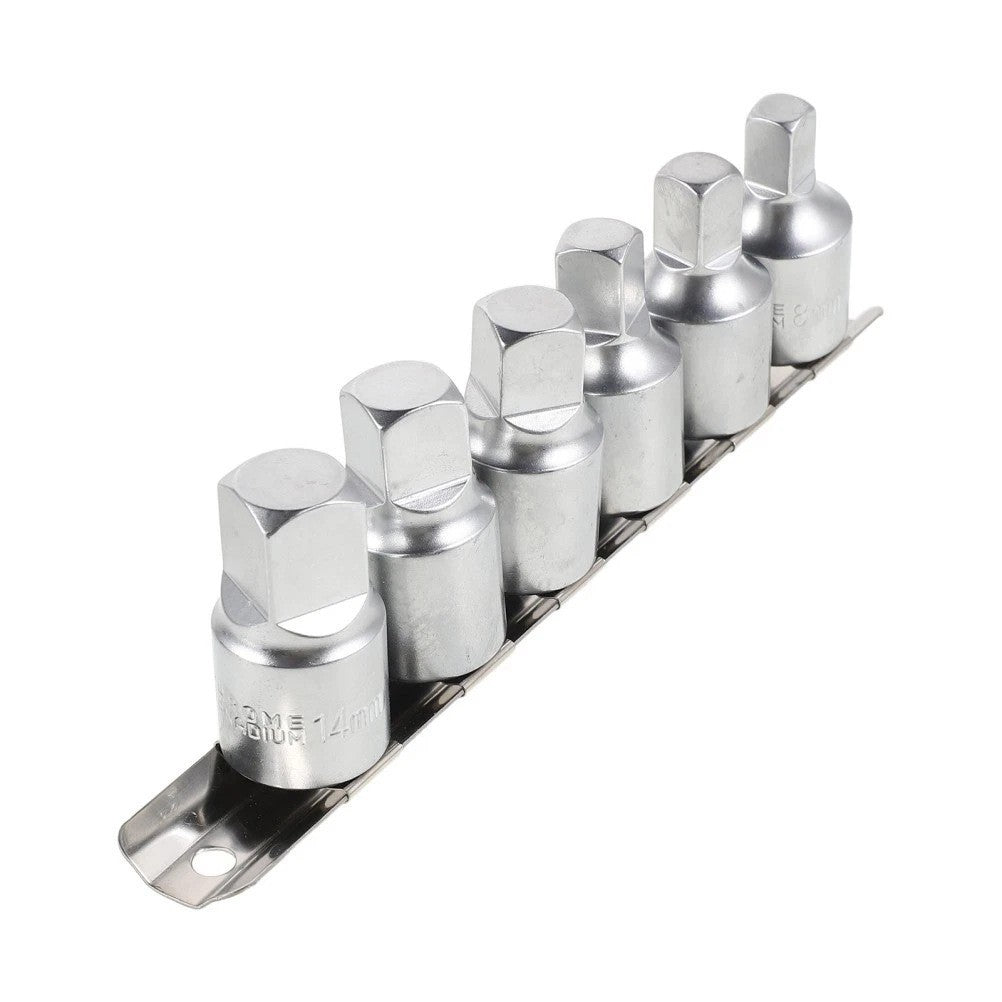 6pc Oil Drain Sump Plug Key Socket Bit Set 8-14mm by Unbranded