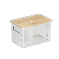 Stackable Wooden Lid Clear Pet Storage Box For Home Office Living