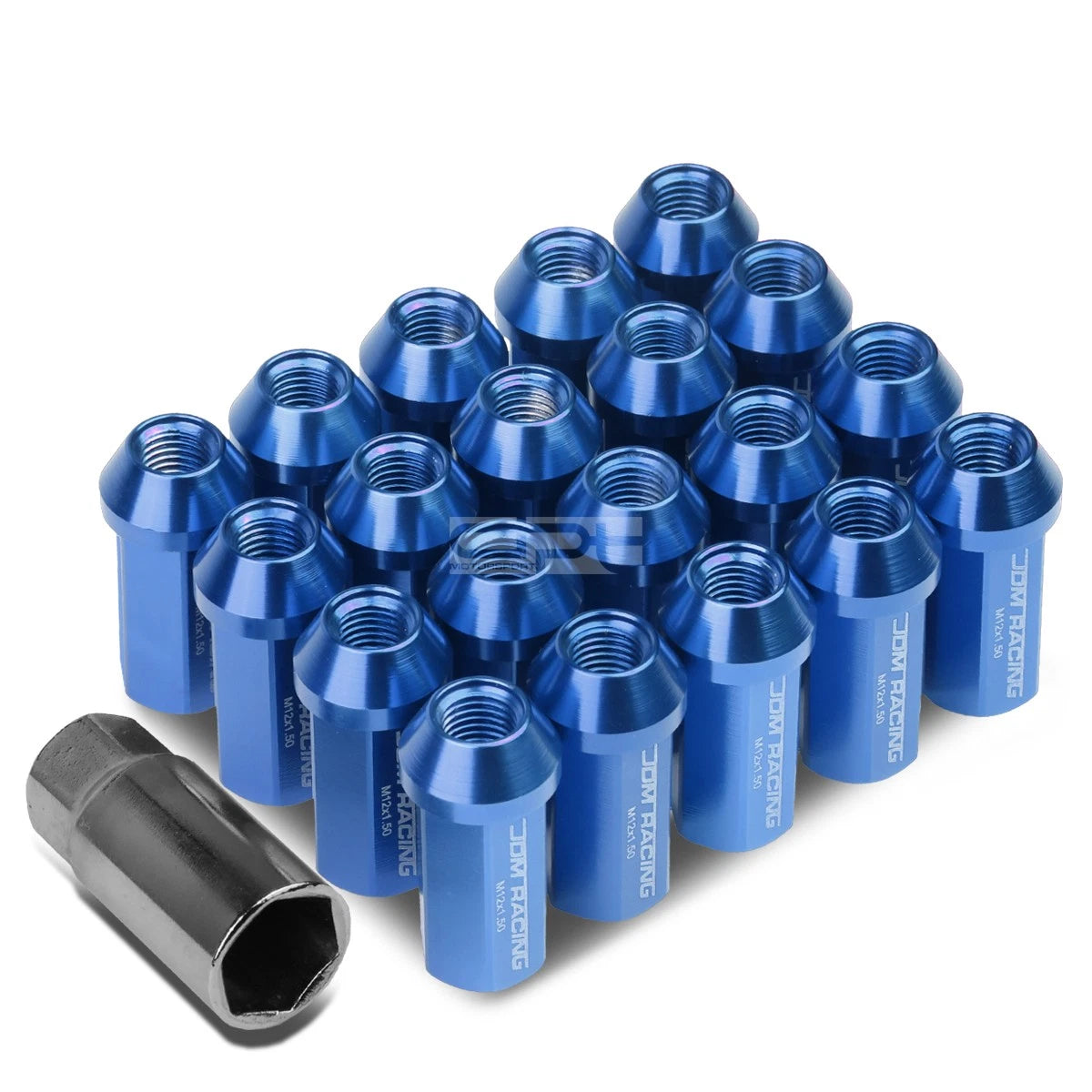 Closed End M12x1.5 50mm Tall 25mm Od Blue Aluminum | Built Supply Co