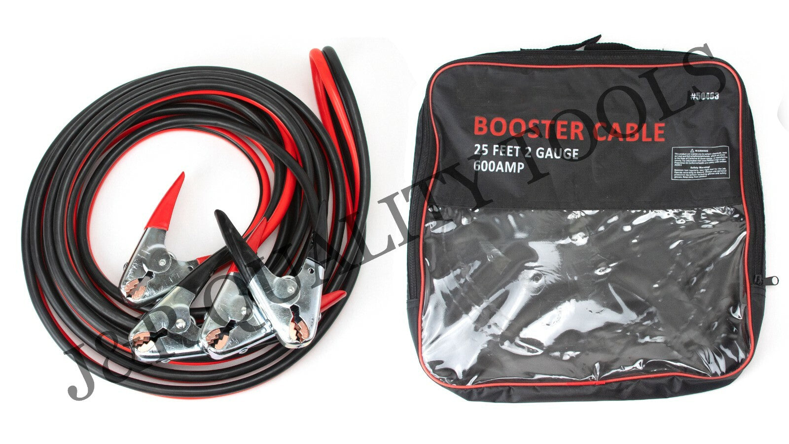 25ft 2 Gauge Booster Cables 600A