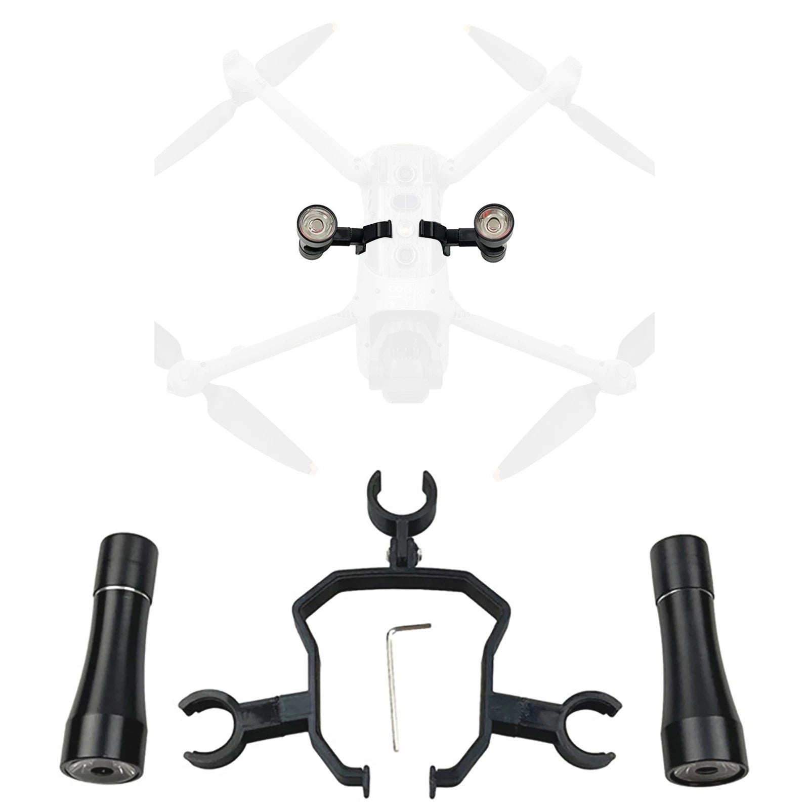 Aluminum Alloy & Pla Black Flashlight Lamp Accessories For Dji Air 3
