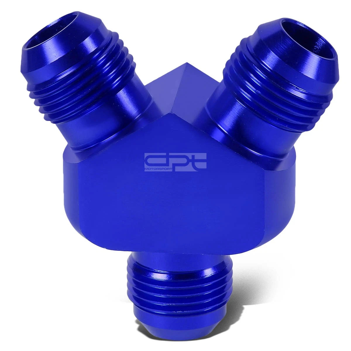 8-an Male Flare Y-block Splitter Adapter-2x 8an Blue Anodize Aluminum