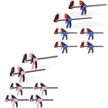 6Pack One-Handed Clamp/Spreader 6" 12" Light-Duty Quick-Change F Clamp Pink/Blue