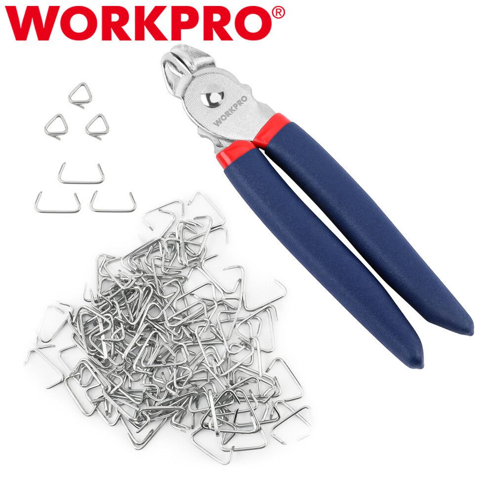 Workpro Hog Ring Pliers W/500pcs 3/4" Hog Rings Galvanized Steel Hog