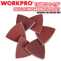Workpro 150PCS 3-1/8" Triangle Sanding Pads Hook Loop
