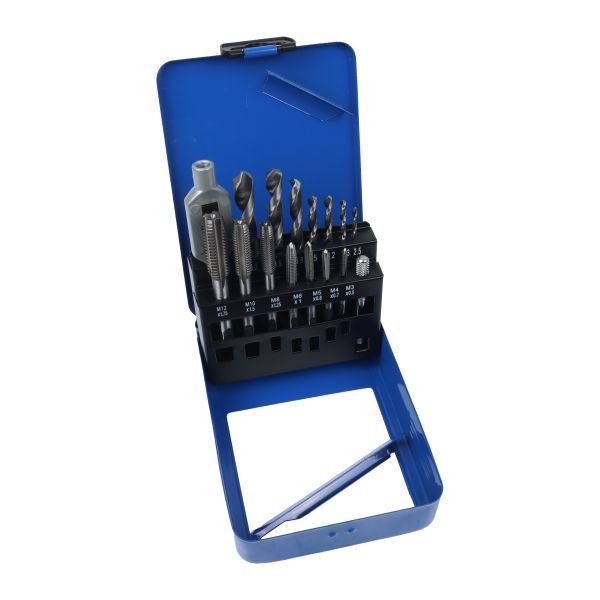 US PRO 15PC Metric Drill & Tap Set M3 - M12 Coarse