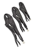 Black Adjustable Locking Vise Clamp Plier Set Curved Jaw 5" 7" 10"