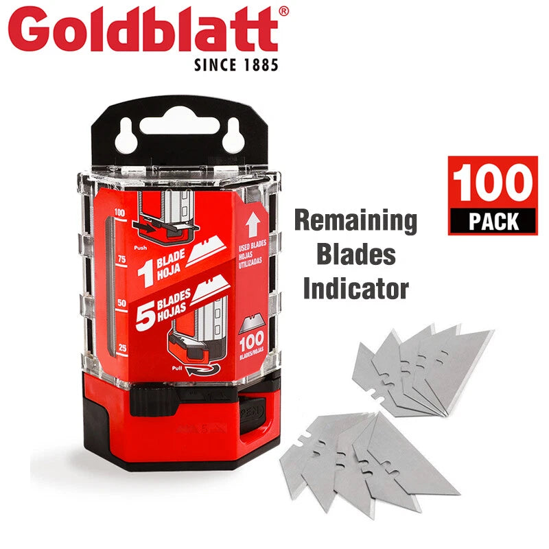 Goldblatt 100-packs Utility Knife Blades Premium Tempered Sk2m Steel