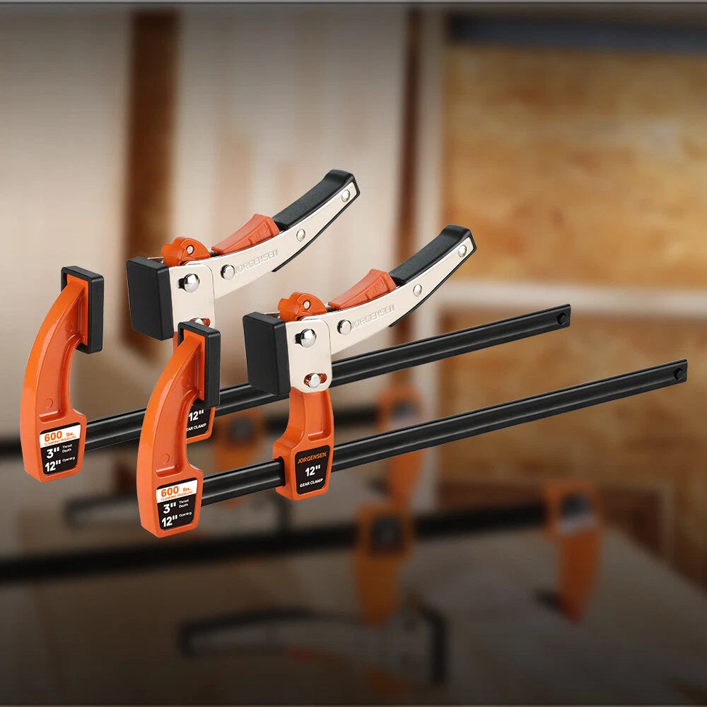 12-inch Bar Clamp Set 2 Pack Quick Release Gear Clamp with 600 lbs Load Limit US