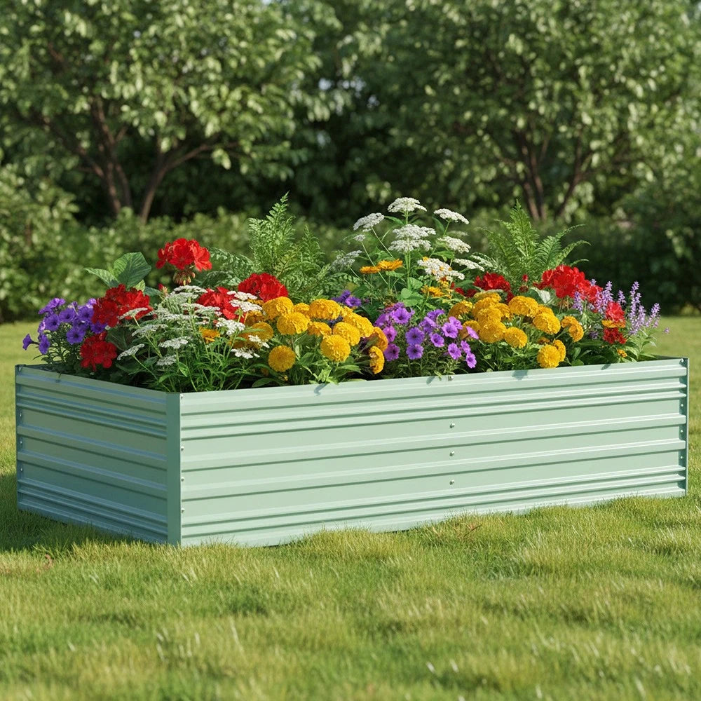 New 7.5x4x2ft Outdoor Galvanized Raised Garden Beds For Vegetables