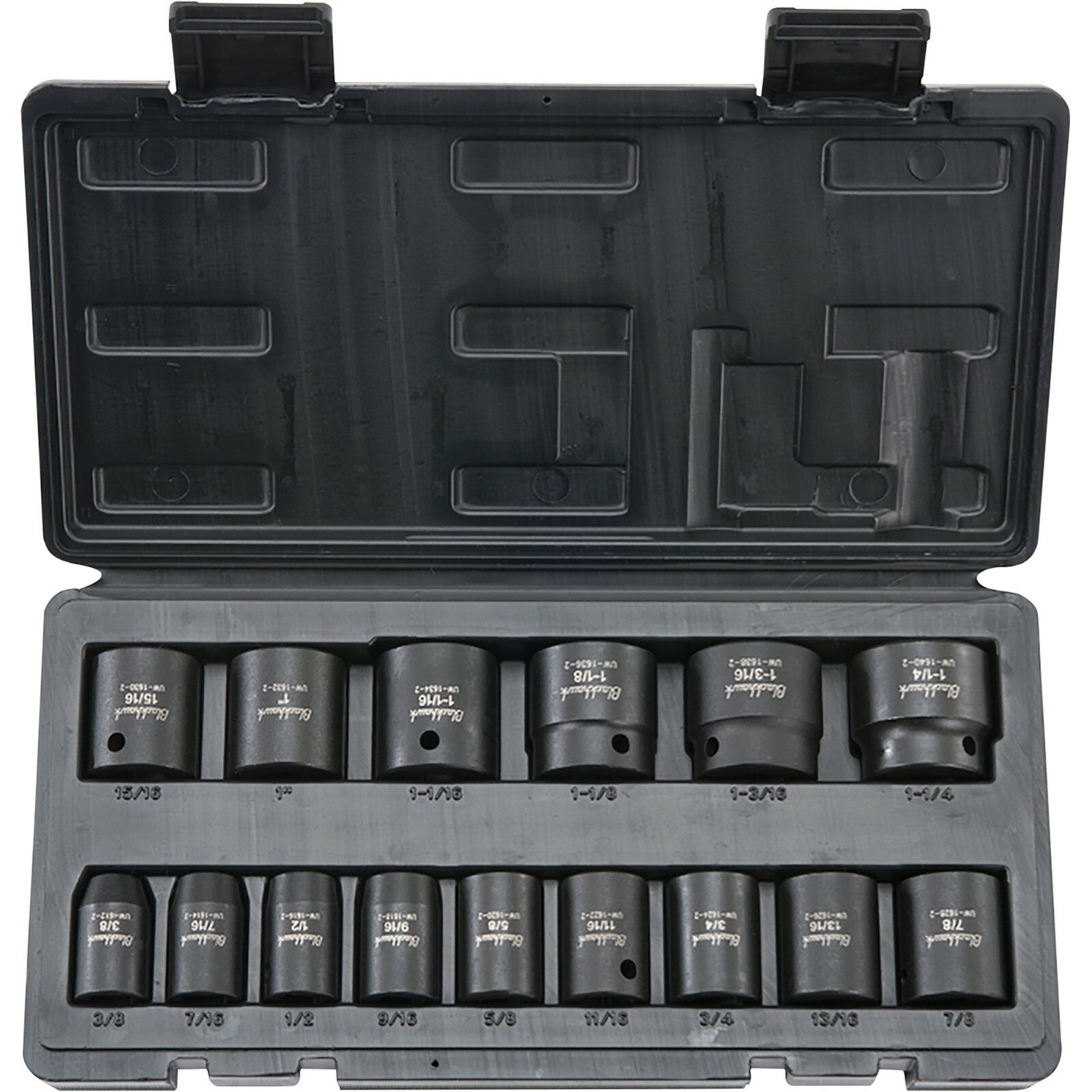 15pc Blackhawk By Proto 1/2" Drive Impact Socket Set SAE 3/8" - 1-1/4" UW-1615SO