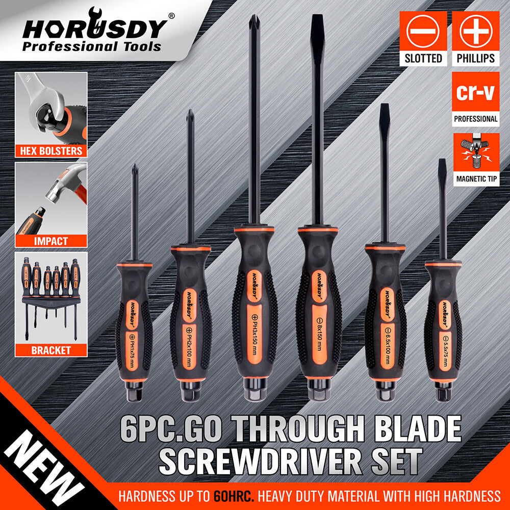 6 Pcs Magnetic Screwdriver Set Fastening Chiselling Loosening 3