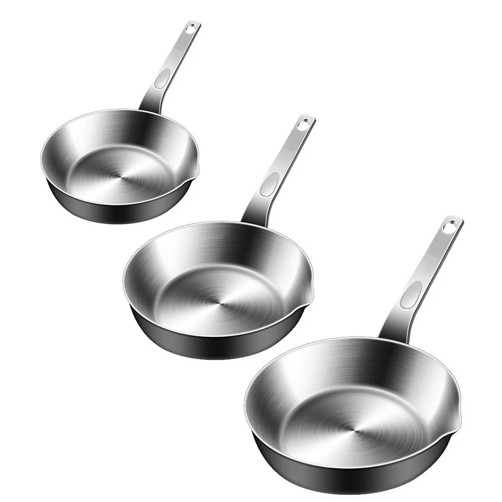 Stainless Steel Skillet Omelet Sauce Pan Space-saving Design