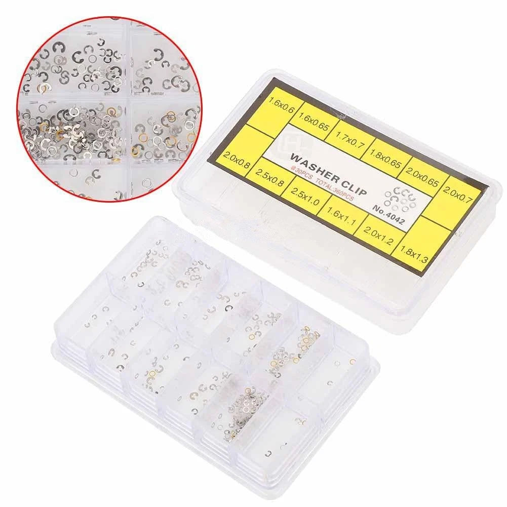 Assorted 12 Sizes Chronograph Metal Clip Spacer Ring Watch Pusher