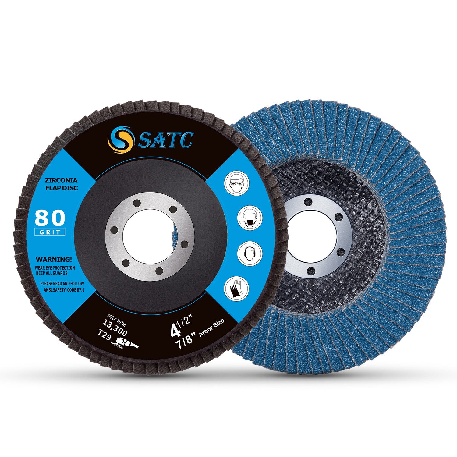 50PCS 4.5 Zirconia Flap Disc 4-1/2 x7/8" 80 Grit by Unbranded
